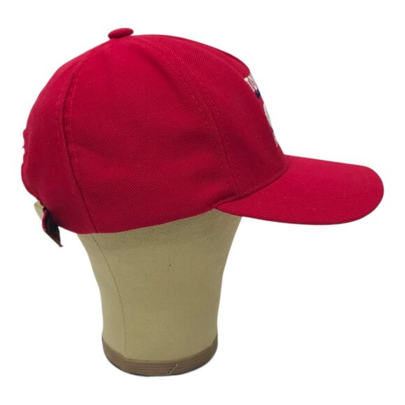 Tommy Hilfiger Spell Out Strapback Cap Embroidered Vintage 90s Baseball Hat Red - Picture 11 of 13